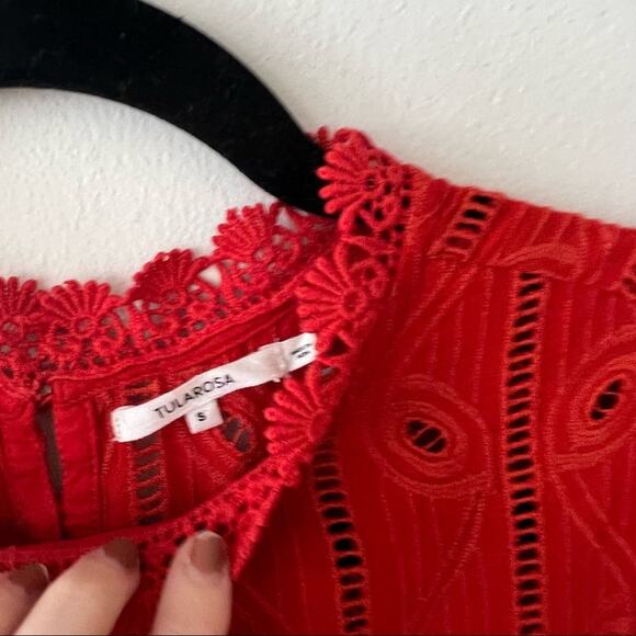 Anthropologie Tularosa Chetna Red Lace Tunic Dress - Picture 4 of 6